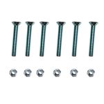 Set de 6 Tornillos Estufa Cabeza Plana con Tuerca 5/16x2 Plg