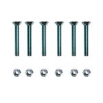Set de 6 Tornillos Tipo Estufa Cabeza Plana Galvanizados con Tuerca de 5/16 x 2 Plg