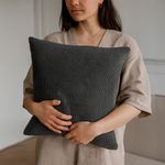 Cojín Relleno Texturizado con Diseño Sofisticado Negro 40 x 40 Cm