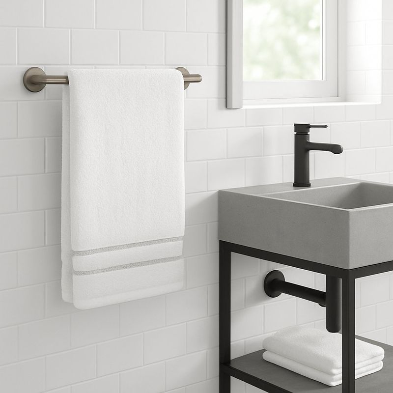 Toalla de Manos Blanco y Gris