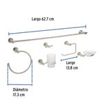 Accesorios para Baño de Pared 6 Piezas Satinado Línea Element