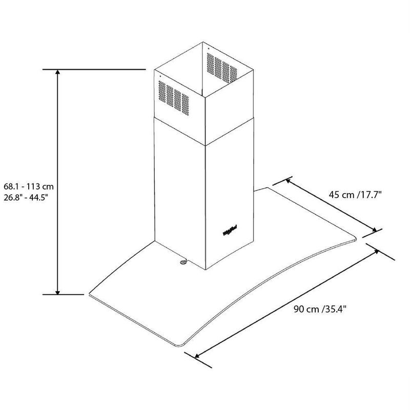 Campana De Pared Con Vidrio Curvo 35 Plg - Whirlpool