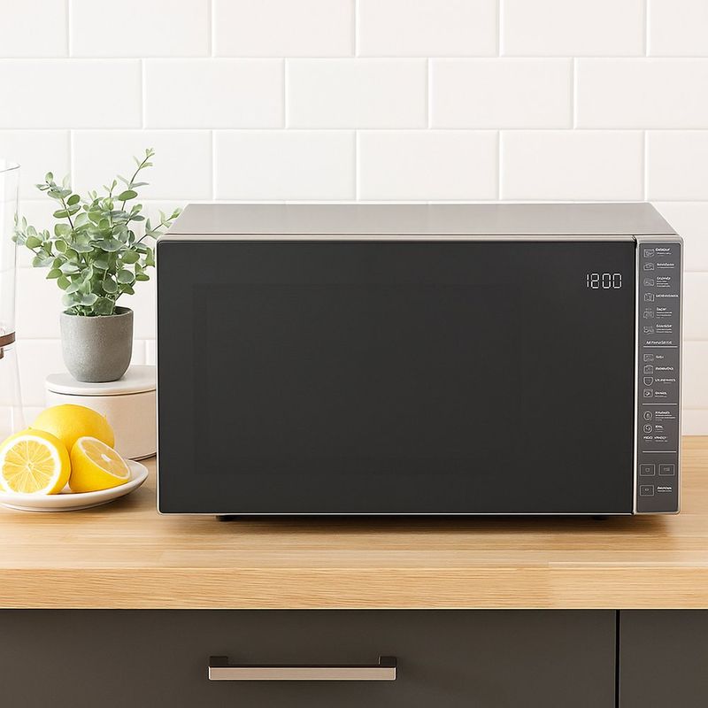 Microondas de 1.1 Pies Cúbicos con Grill Color Gris