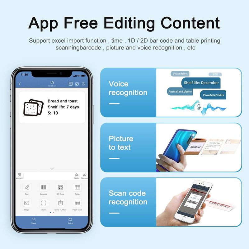 Impresora Portátil de Etiquetas Térmica B21S Pro Negra