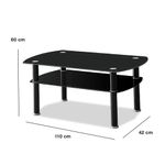 Mesa de Centro de Vidrio Templado Negro