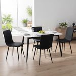 Set Comedor Bremis para 4 Personas Color Gris Oscuro