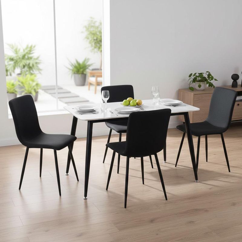 Set Comedor Bremis para 4 Personas Color Gris Oscuro