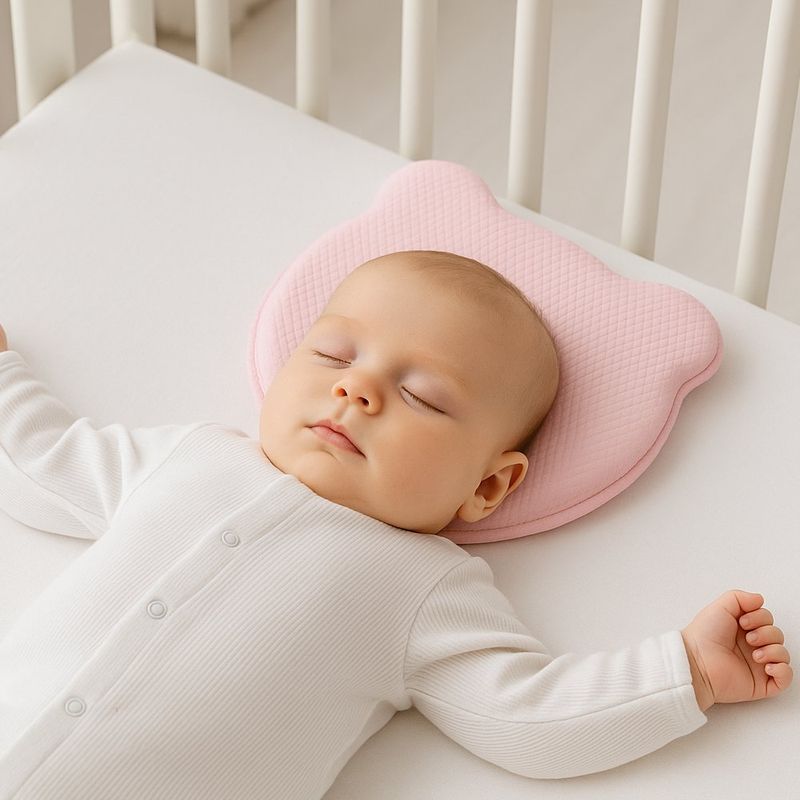 Almohada para Bebé de Memory Foam Rosa