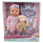 Muñeca Bebé con Pijama y Mascota 13 Plg Diseños Surtidos