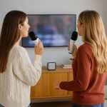 Mini Karaoke con 2 Micrófonos Inalámbricos