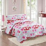 Set Edredón Matrimonial Corazones