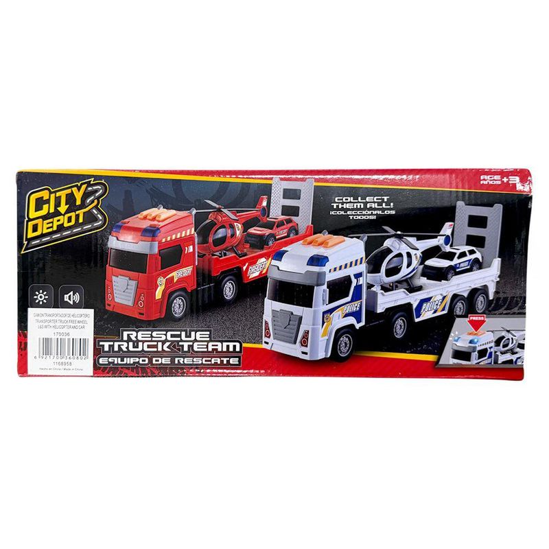 Camión Transportador con Helicóptero Diseños Surtidos