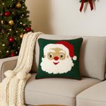 Cojín Navideño con Rostro de Santa Claus en Relieve