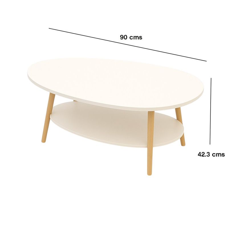 Mesa de Centro Ovalada Blanca