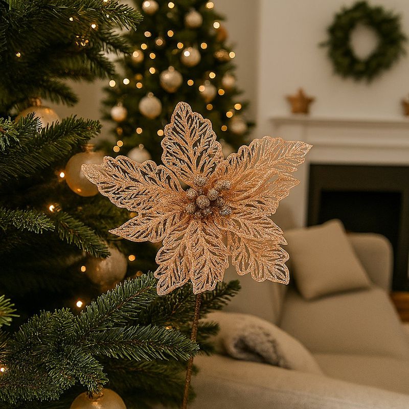 Pascua Decorativa Rosa con Detalles Escarchados