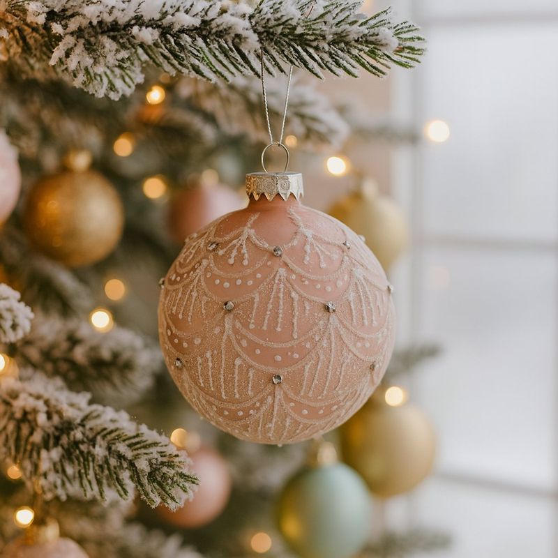 Esfera de Vidrio Decorativa con Glitter y Piedras