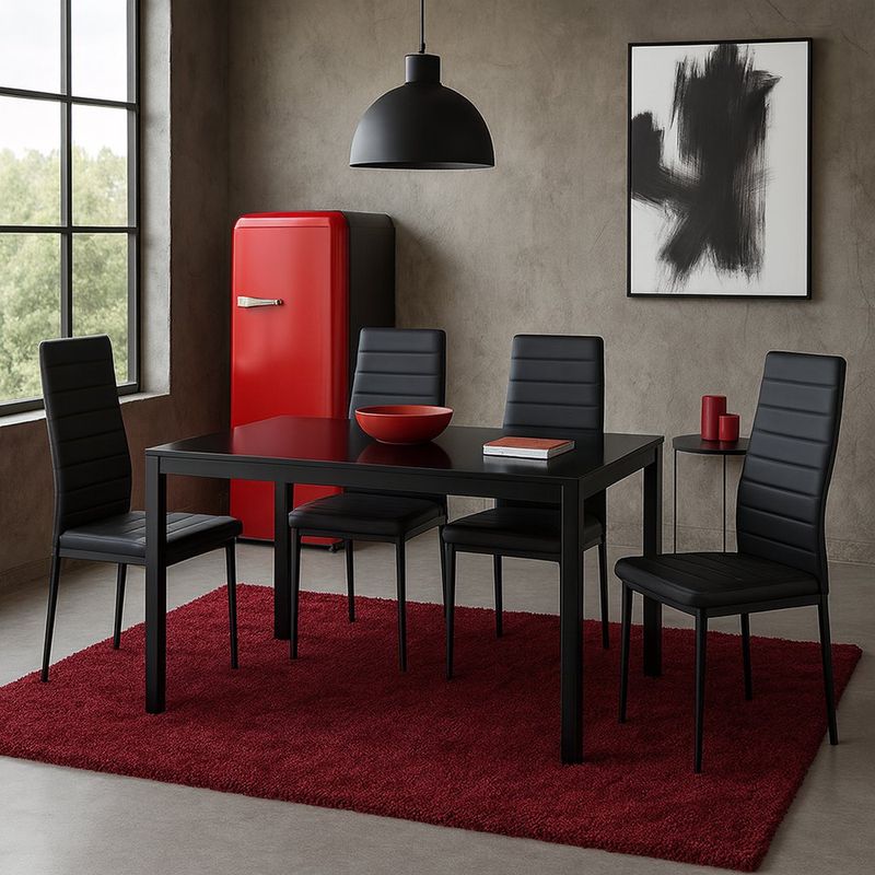 Comedor Rectangular con Mesa de Vidrio