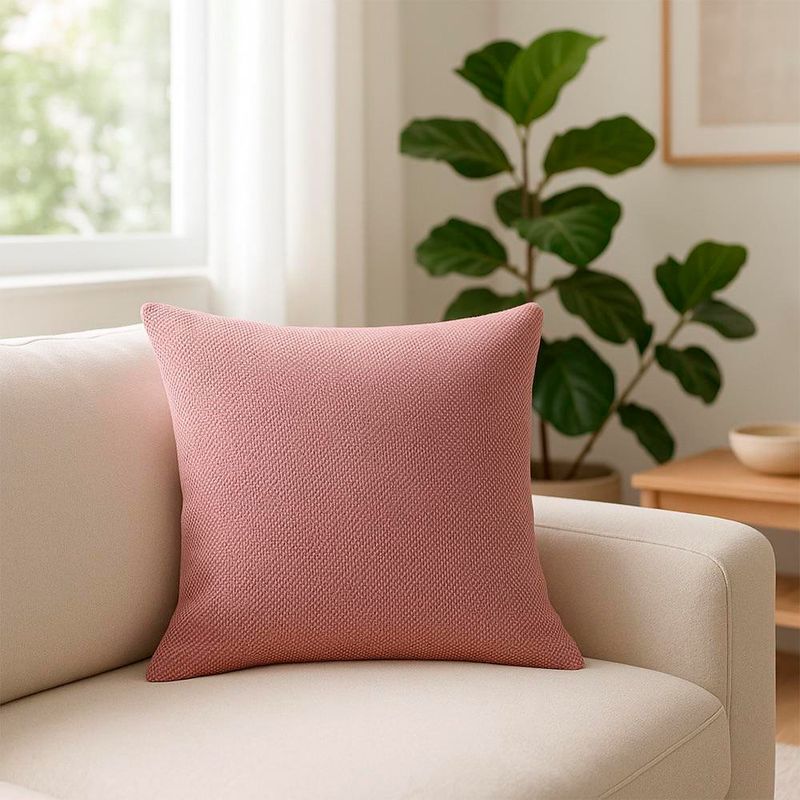 Cojín Relleno Textura Suave y Estética Moderna Rosa Palo 40 x 40 Cm