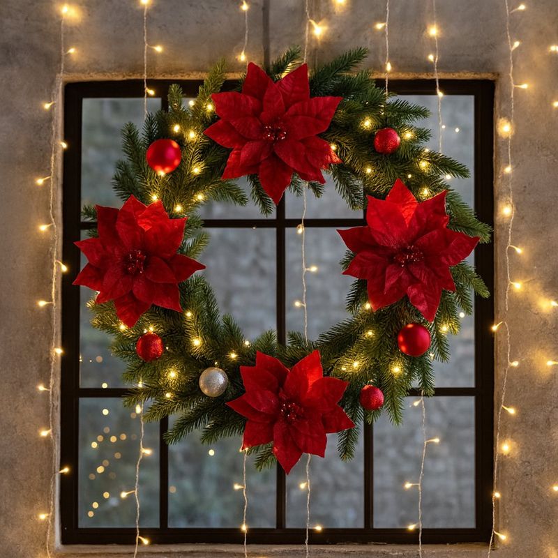 Pascua Roja de Tela con Centro de Brillos