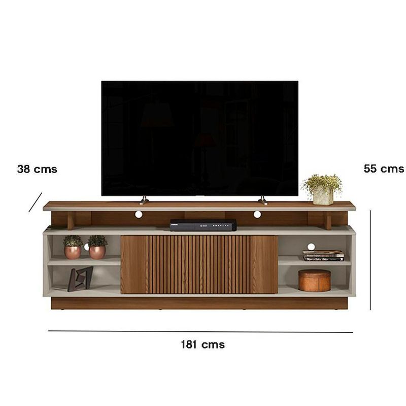 Rack para TV Marte Café y Blanco