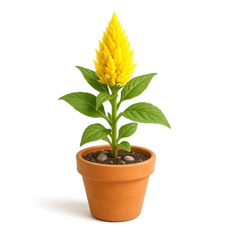 Celosia en Maceta con Flor Amarilla 4 Plg