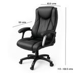 Silla Ejecutiva Ergonómica de Piel Sintética Negra