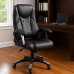 Silla Ejecutiva Ergonómica de Piel Sintética Negra