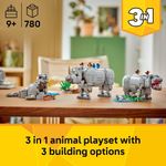 Set Lego Poderoso Rinoceronte con Pájaros 3 en 1