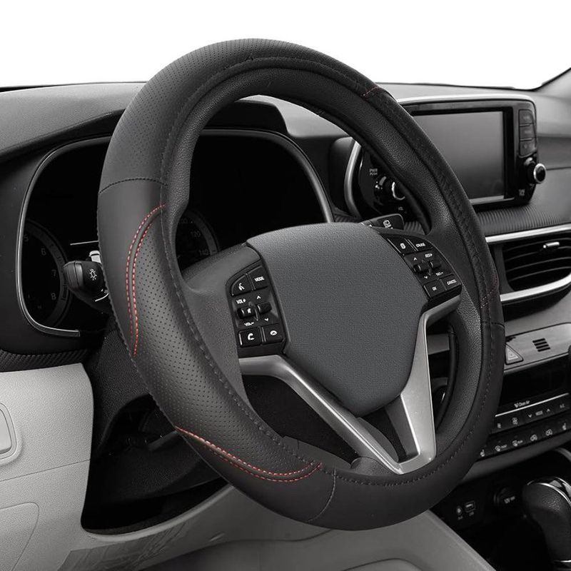 Cubre Volante de Cuero Negro talla L