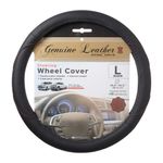 Cubre Volante de Cuero Negro talla L