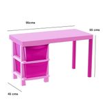 Escritorio Infantil Rosado De 2 Gavetas