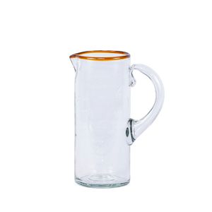 Jarra de Vidrio con Borde Ámbar Estilo Austria