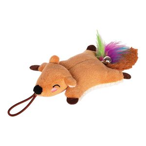 Juguete para Gato en Forma de Ardilla con Cola de Plumas