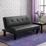 Sofá Cama Negro Cuero Sintético