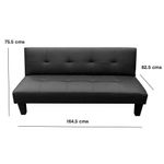 Sofá Cama Negro Cuero Sintético