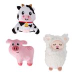 Set de 3 Juguetes para Perro en Forma de Animales de la Granja