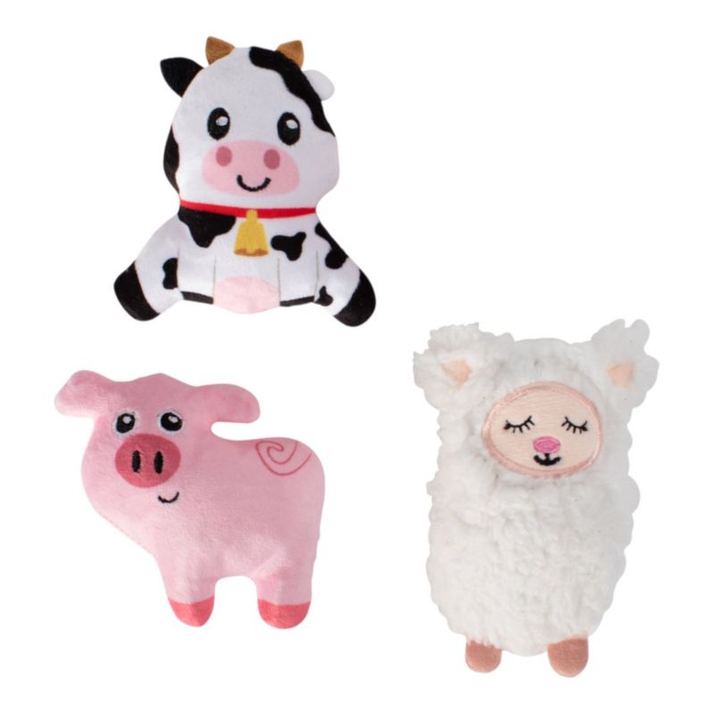 Set de 3 Juguetes para Perro en Forma de Animales de la Granja