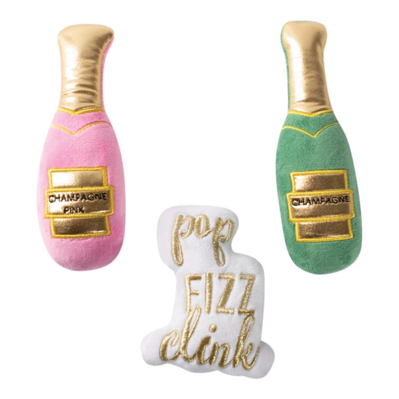 Set de 3 Peluches para Perro Diseño Champagne