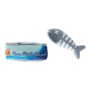 Juguete para Gato en Forma de Lata y Pescado 2 Pzas