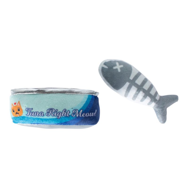 Juguete para Gato en Forma de Lata y Pescado 2 Pzas