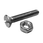 Set de 6 Tornillos para Estufa Cabeza Plana con Tuerca de 1/4 x 1.5 Plg