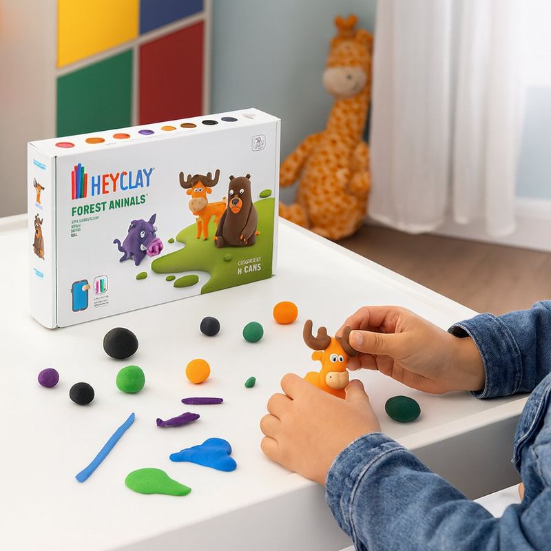 Set de Arcilla Moldeable Animales del Bosque Grandes - 6 Latas