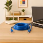 Cable de Red Cat 5E Azul Conectores RJ45 12 M