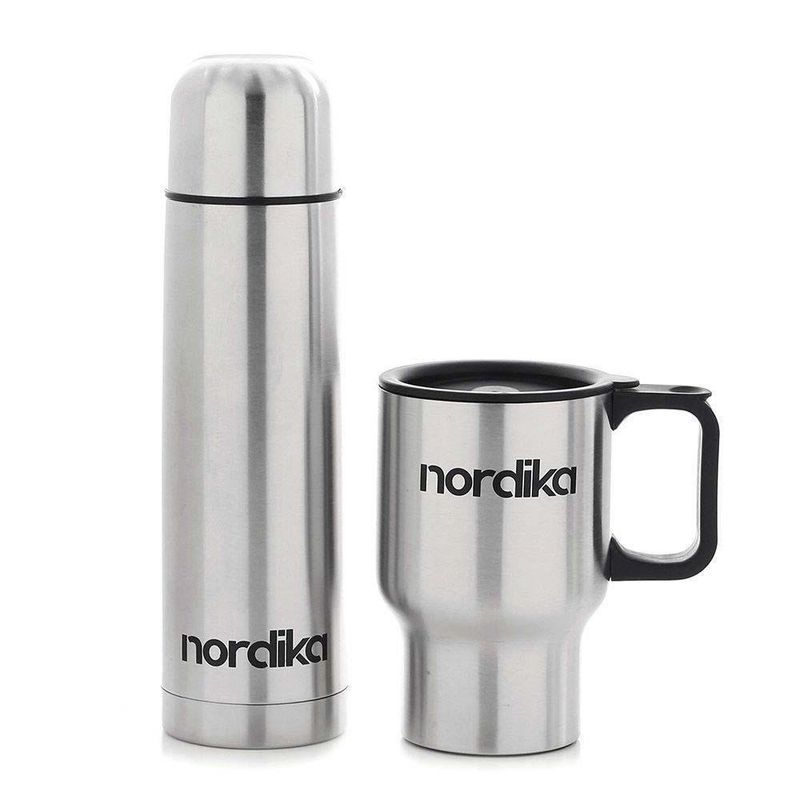 Dúo Termo Y Pocillo Acero Inoxidable - Nordika