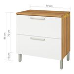 Gabinete de Cocina Burguesa 1 Puerta y 1 Gaveta 80 Cm