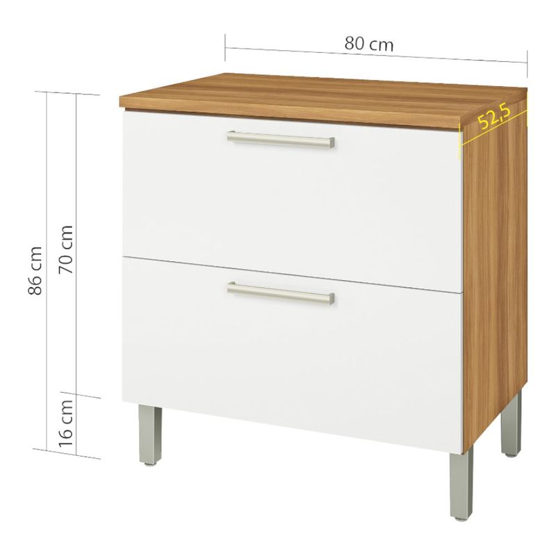 Gabinete de Cocina Burguesa 1 Puerta y 1 Gaveta 80 Cm