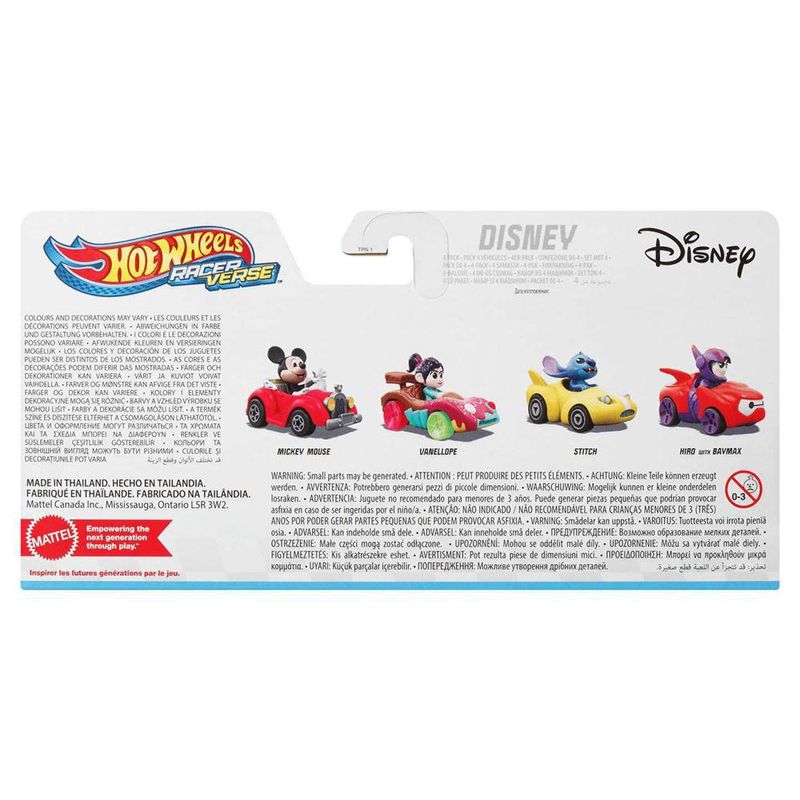 Set De 4 Carros Disney - Hot Wheels