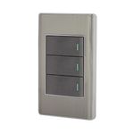 Switch Triple Acero Lisboa Con Tapa - Volteck