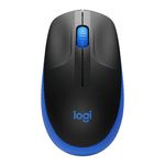 Mouse Inalámbrico Logitech M190 Diseño Ergonómico para PC y Laptop Color Azul con Negro