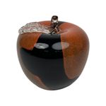 Manzana Decorativa de Vidrio Marrón y Negro de 12 Cm